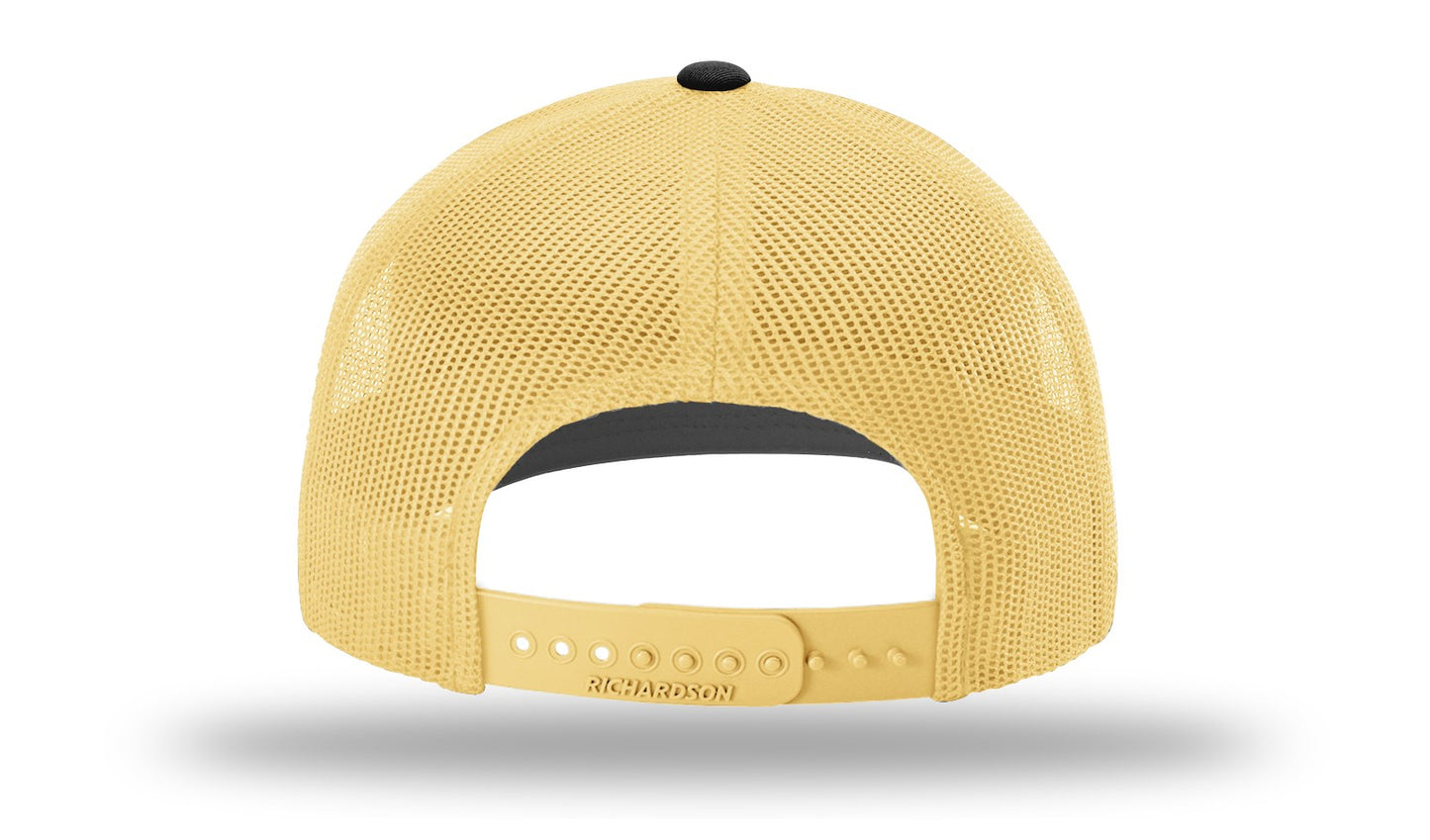 WSL 3D Puff Richardson 112 Snapback Black/Vegas Gold