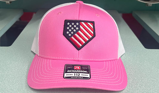 Homeplate USA Flag - R112  Pink/White