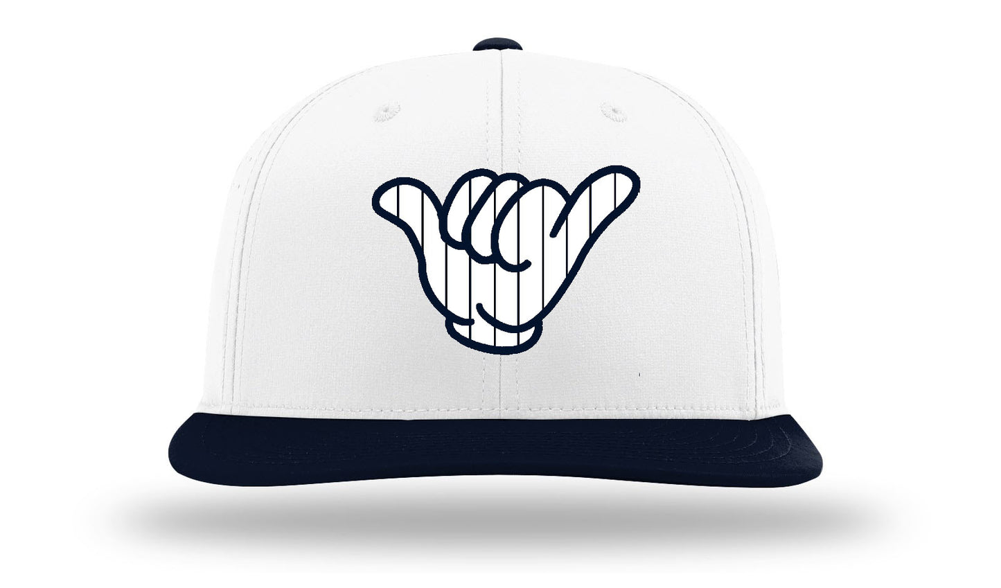 NY Navy Pin Stripes  Hang Loose Cap - White/Navy PTS30