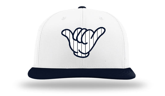 NY Navy Pin Stripes  Hang Loose Cap - White/Navy PTS30