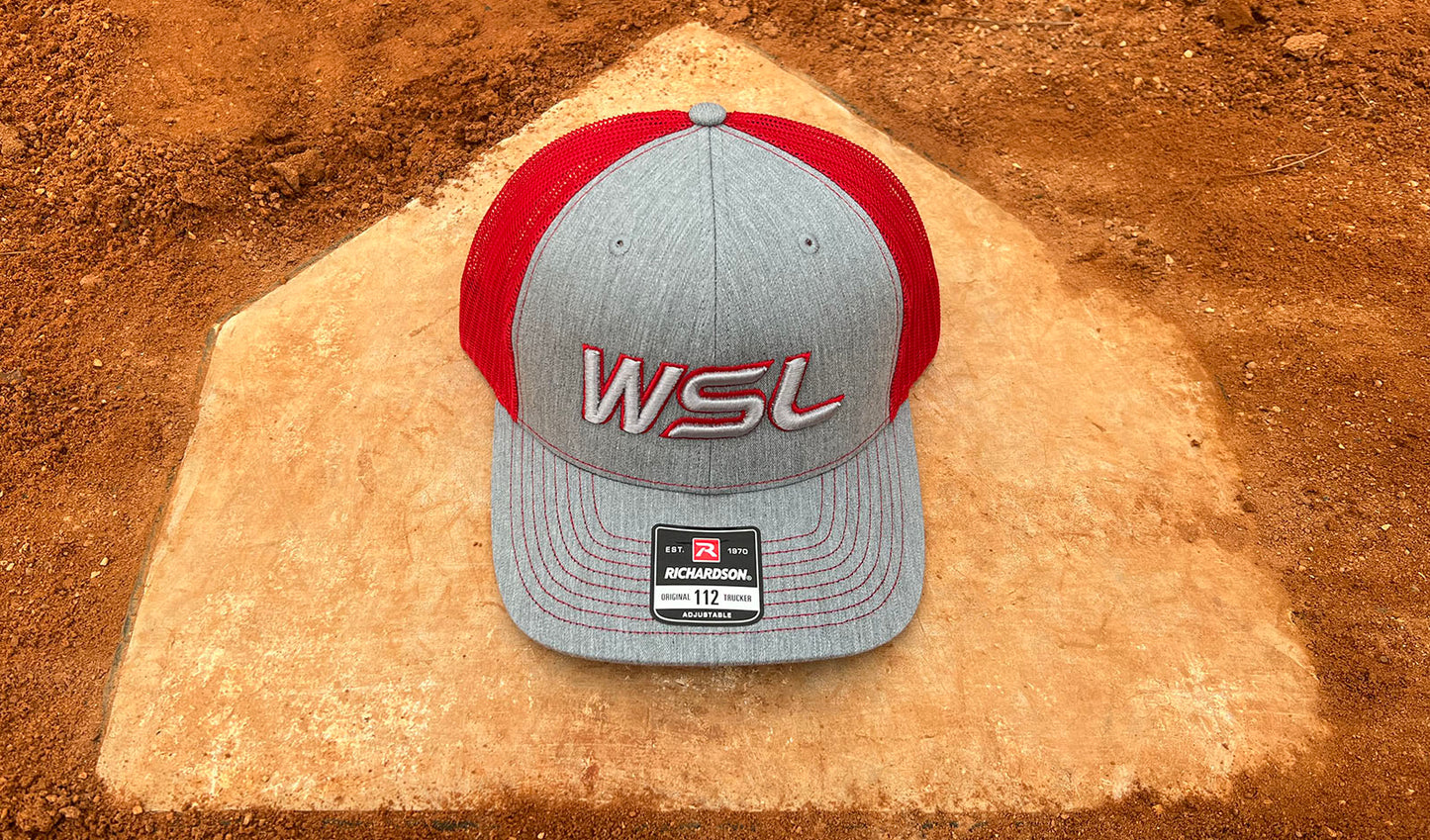 R112 Snapback WSL Heather Gray/Red Hat