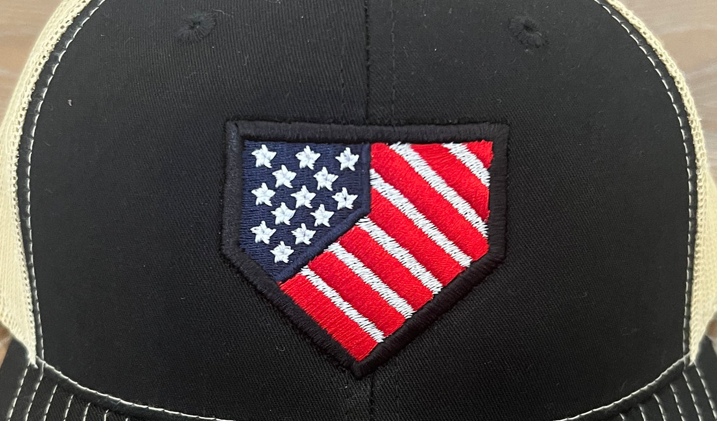 Homeplate USA Flag - R112  Black/Vegas Gold