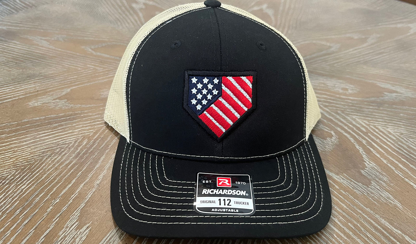 Homeplate USA Flag - R112  Black/Vegas Gold