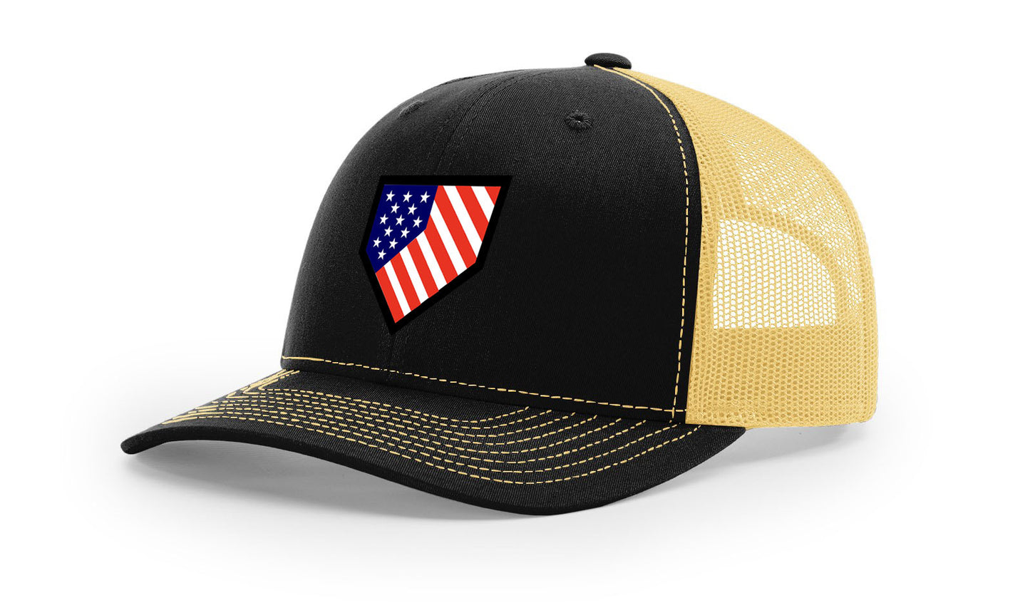 Homeplate USA Flag - R112  Black/Vegas Gold