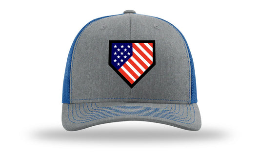 Homeplate USA Flag - R112  Heather Gray/Royal Blue