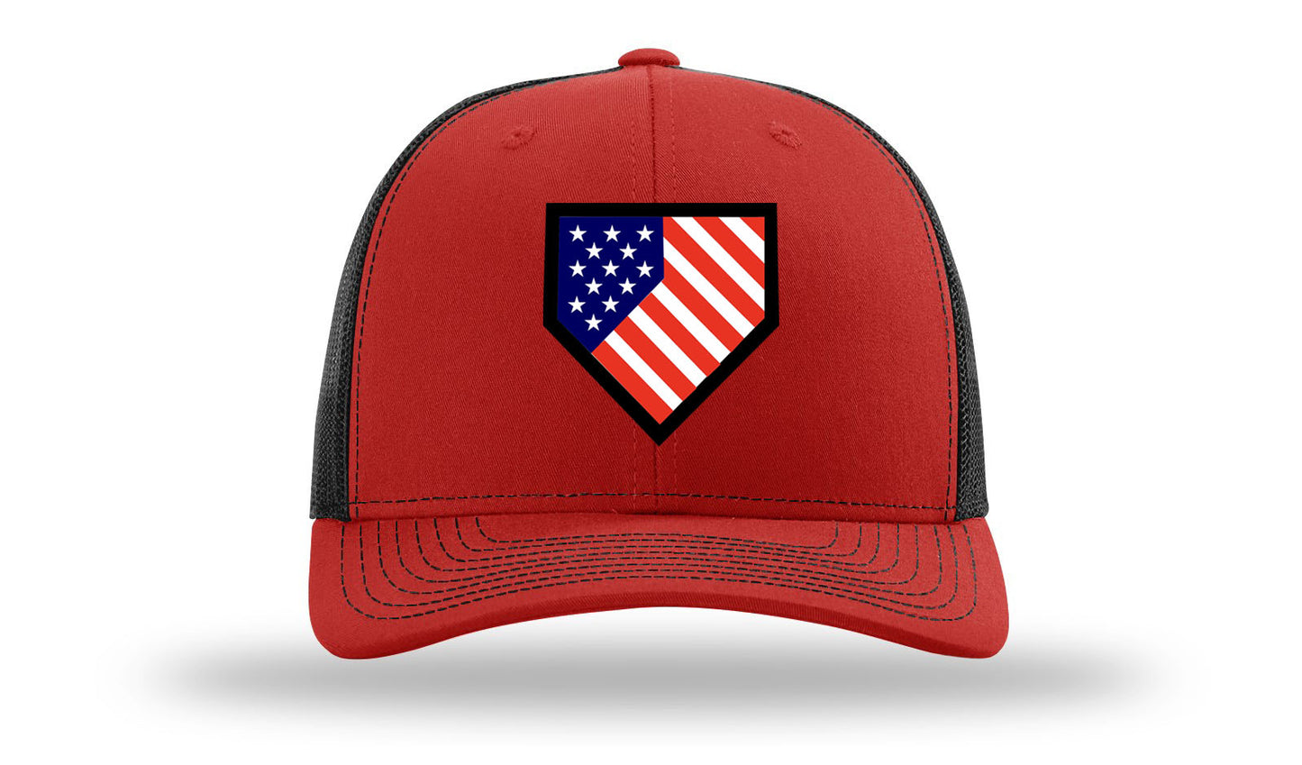 Homeplate USA Flag - R112  Red/Black