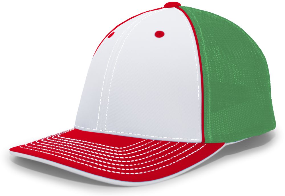 404M Pacific Flexfit White/Kelly/Red