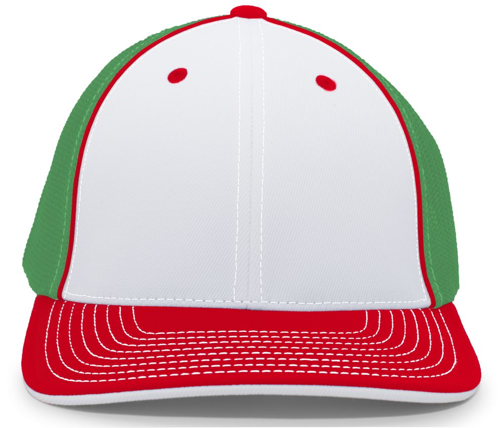 404M Pacific Flexfit White/Kelly/Red