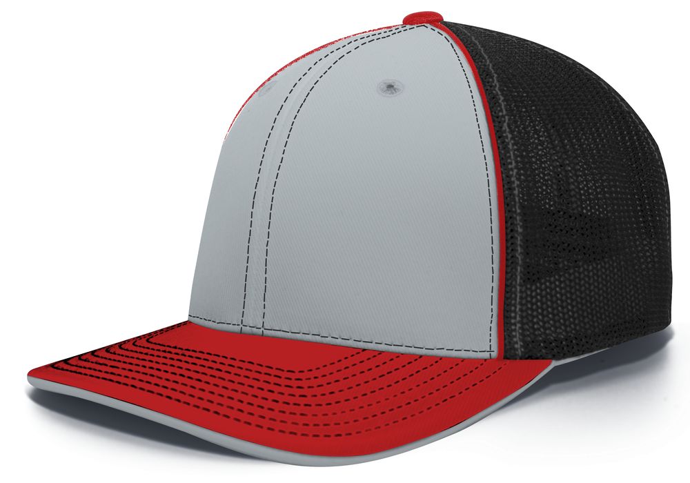 404M Pacific Flexfit Silver/Black/Red