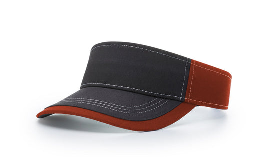 R - 775 Twill Contrast Visors - Charcoal/Teaxs Orange