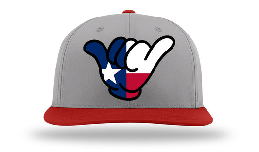 Texas Shaka State Flag Cap - Grey/Red PTS30