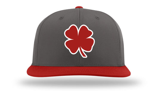 Its All Luck Red Clover White Outline PTS30 Gray/Red Cap