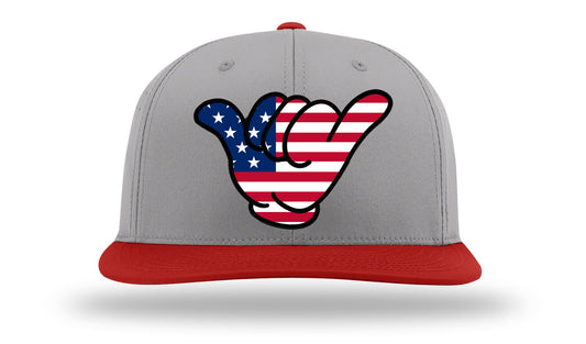 USA Shaka Flag Cap - PTS30 Gray/Red