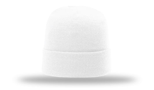 R-18  Richardson Solid White Beanie w/ Cuff